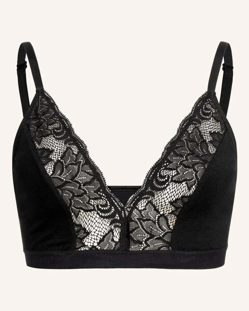 Ehrlich Textil Alisa Big Cup Bustier Mit Spitze Große Cups Und Modal - Breites Unterbrustband schwarz Schwarz
