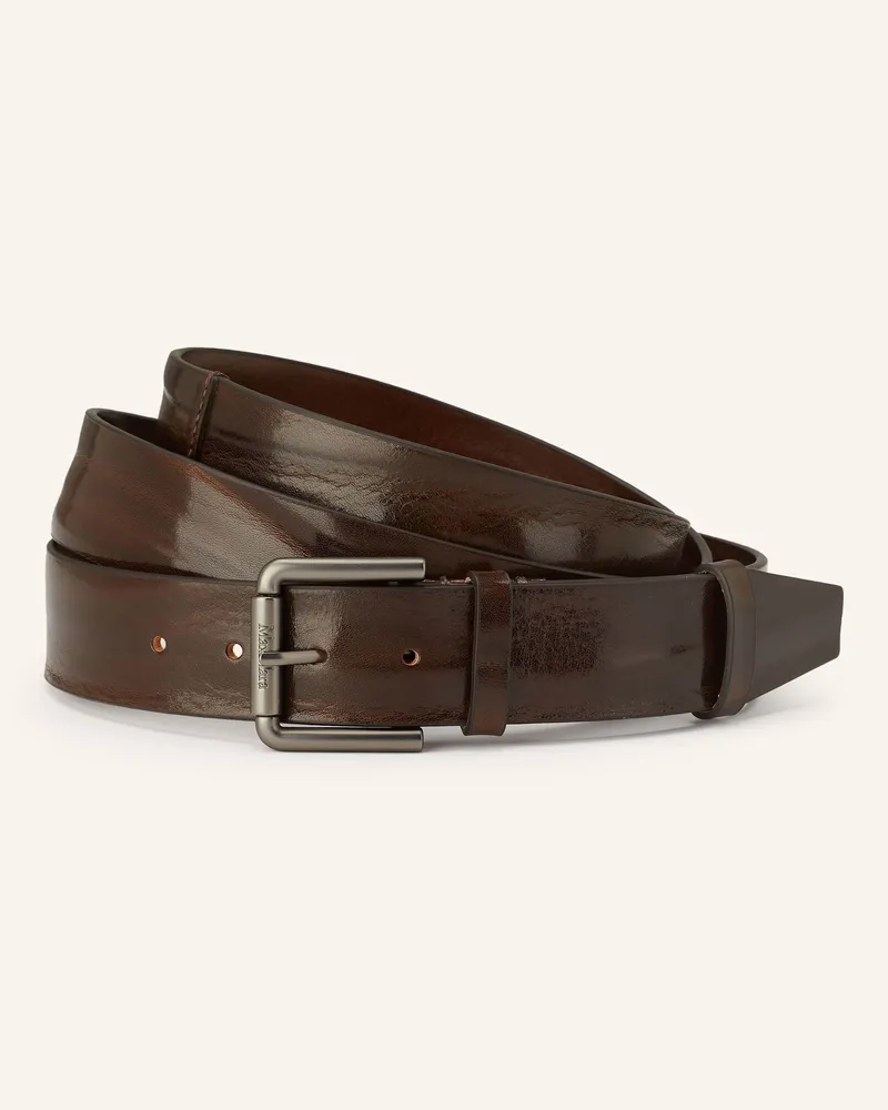 Max Mara Ledergürtel BUCKLE40XLONG Dunkelbraun