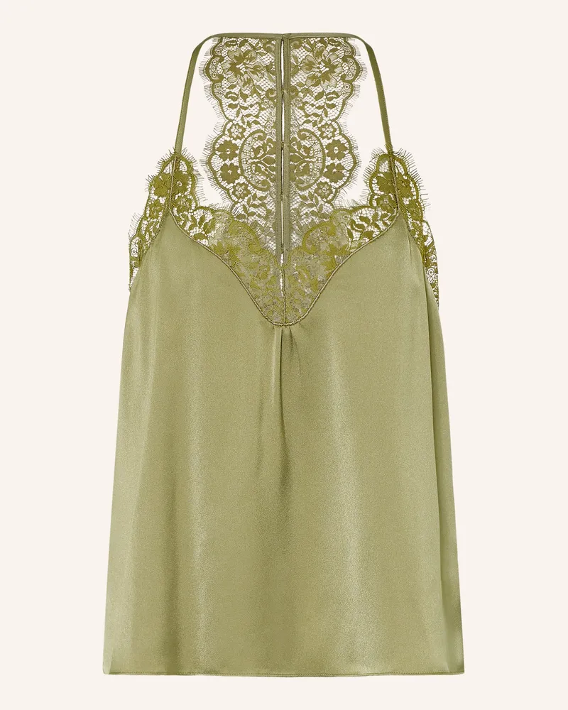 ba&sh Satintop Corina Mit Spitze gruen Oliv