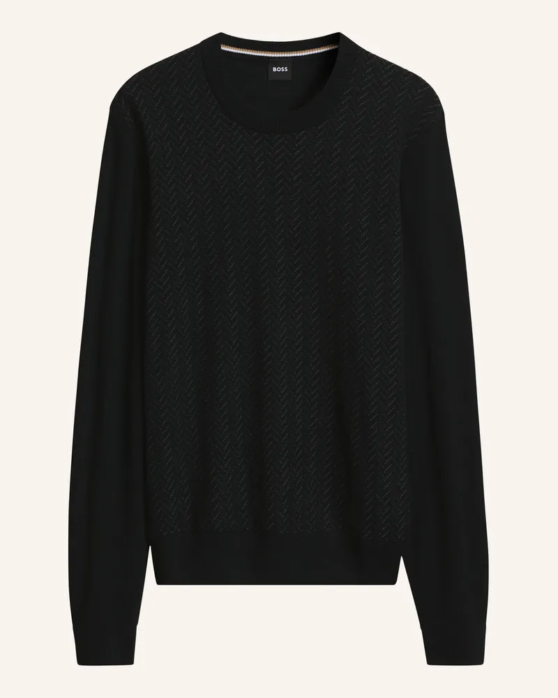 HUGO BOSS Pullover H-Habito_In Regular Fit schwarz Schwarz