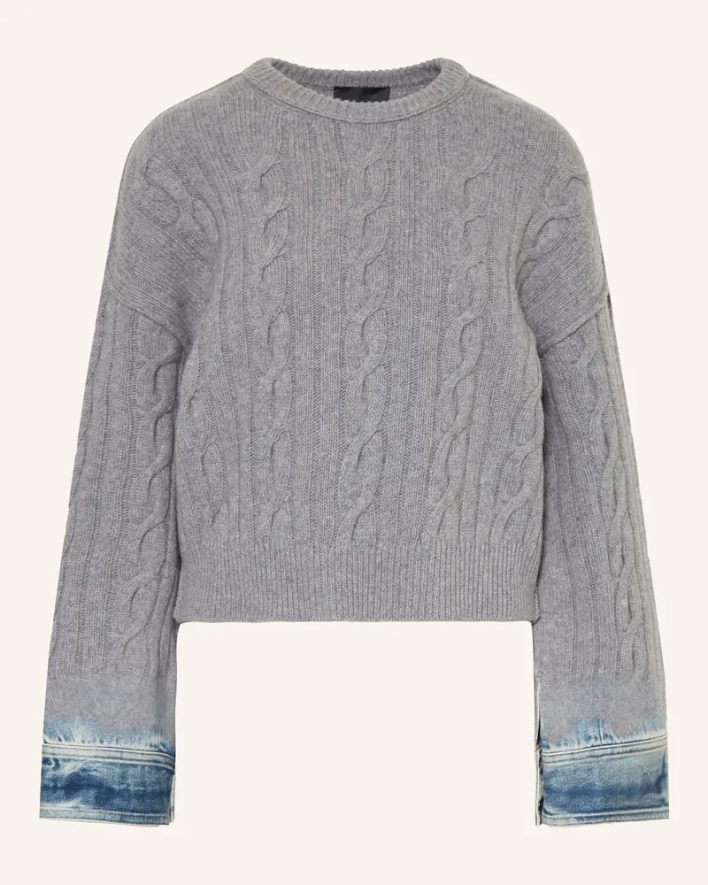 Haikure Pullover Karine Im Materialmix Mit Merinowolle blau Grau
