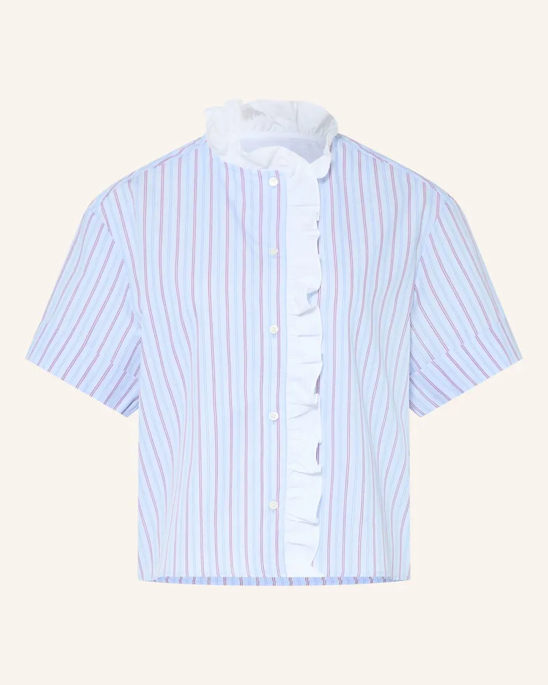 Claudie Pierlot Bluse Mit Rüschen blau Hellblau