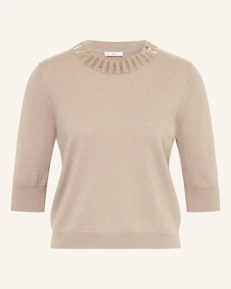 Riani Strickshirt mit Cashmere und Schmucksteinen Taupe