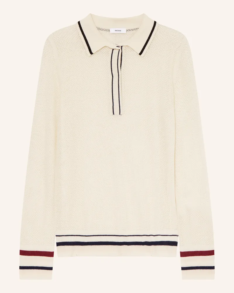 Reiss Strick-Poloshirt Ecru