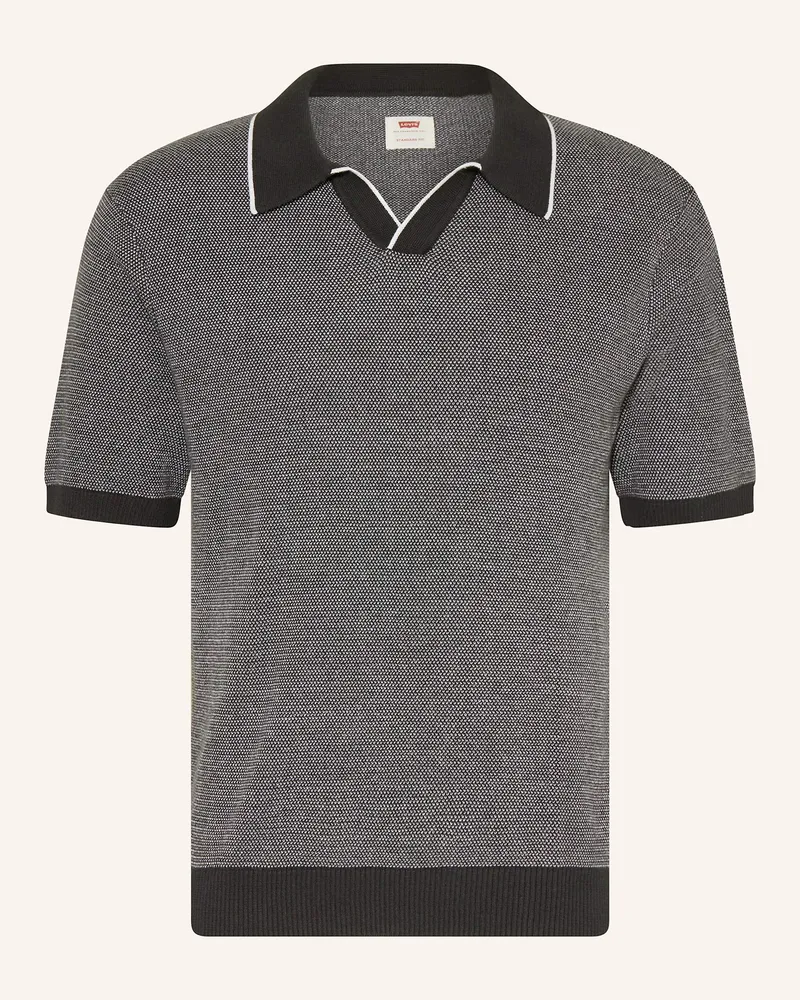 Levi's Strick-Poloshirt Standard Fit Schwarz