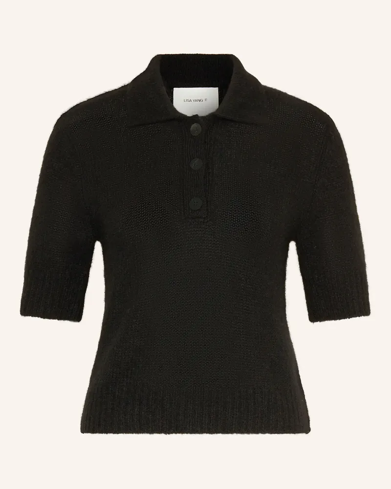 Lisa Yang Strick-Poloshirt Masy Aus Cashmere schwarz Schwarz
