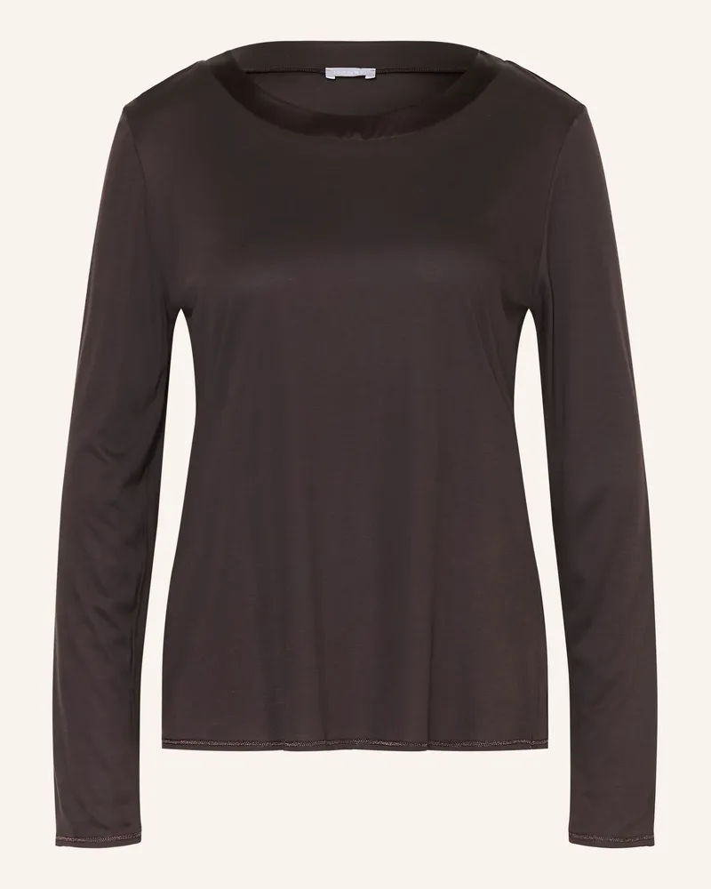 Hanro Schlafshirt Grand Central braun Dunkelbraun