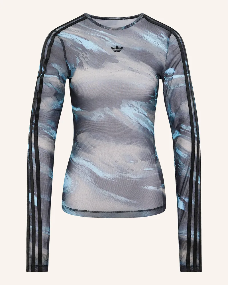 adidas Longsleeve Graphic Aus Mesh gruen Dunkelblau