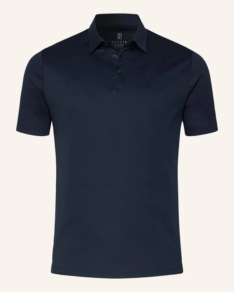 DESOTO Piqué-Poloshirt blau Dunkelblau
