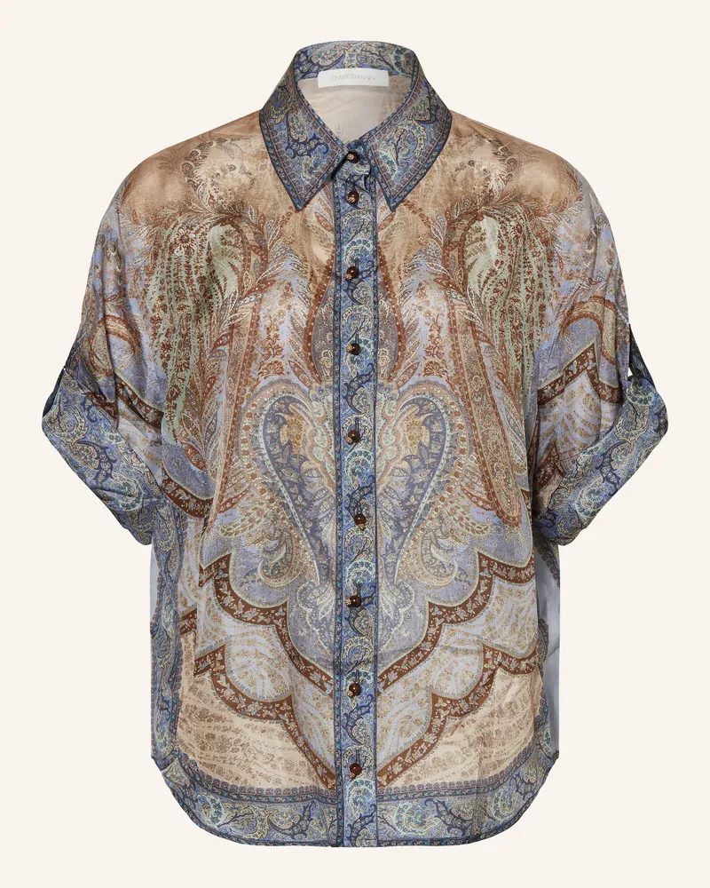 Zimmermann Hemdbluse Wanderlust Aus Seide blau Blau