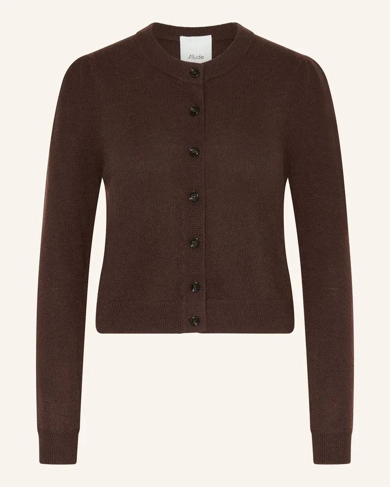 ALLUDE Cashmere-Strickjacke Dunkelbraun