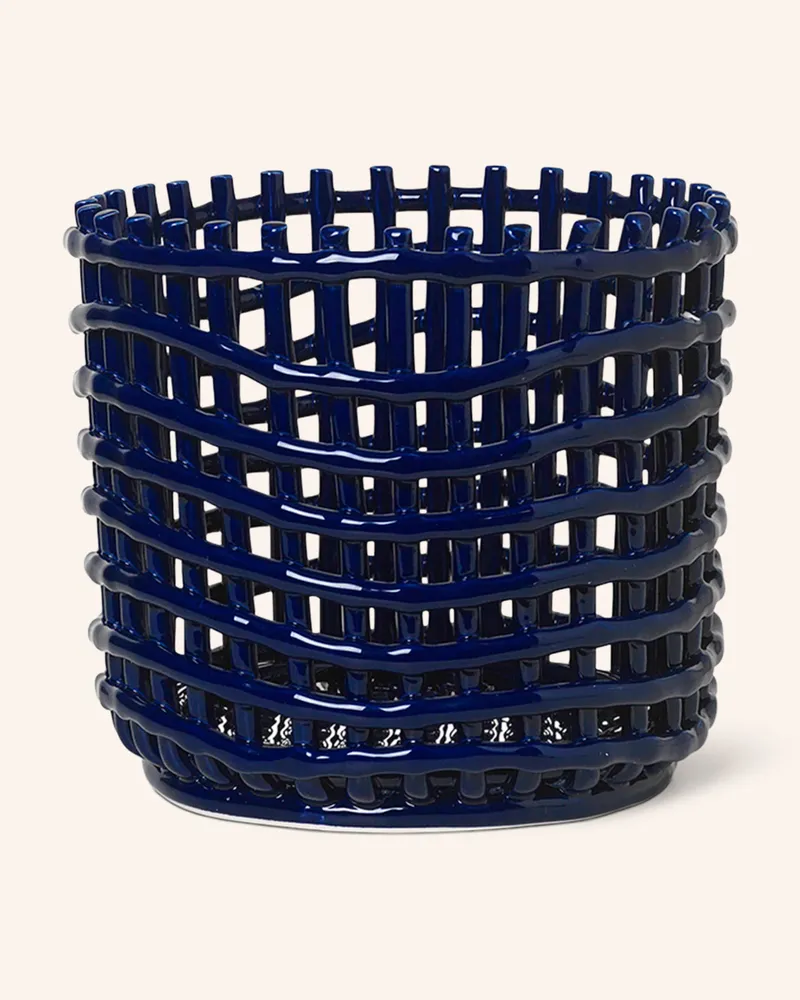 ferm LIVING Korb Ceramic blau Blau