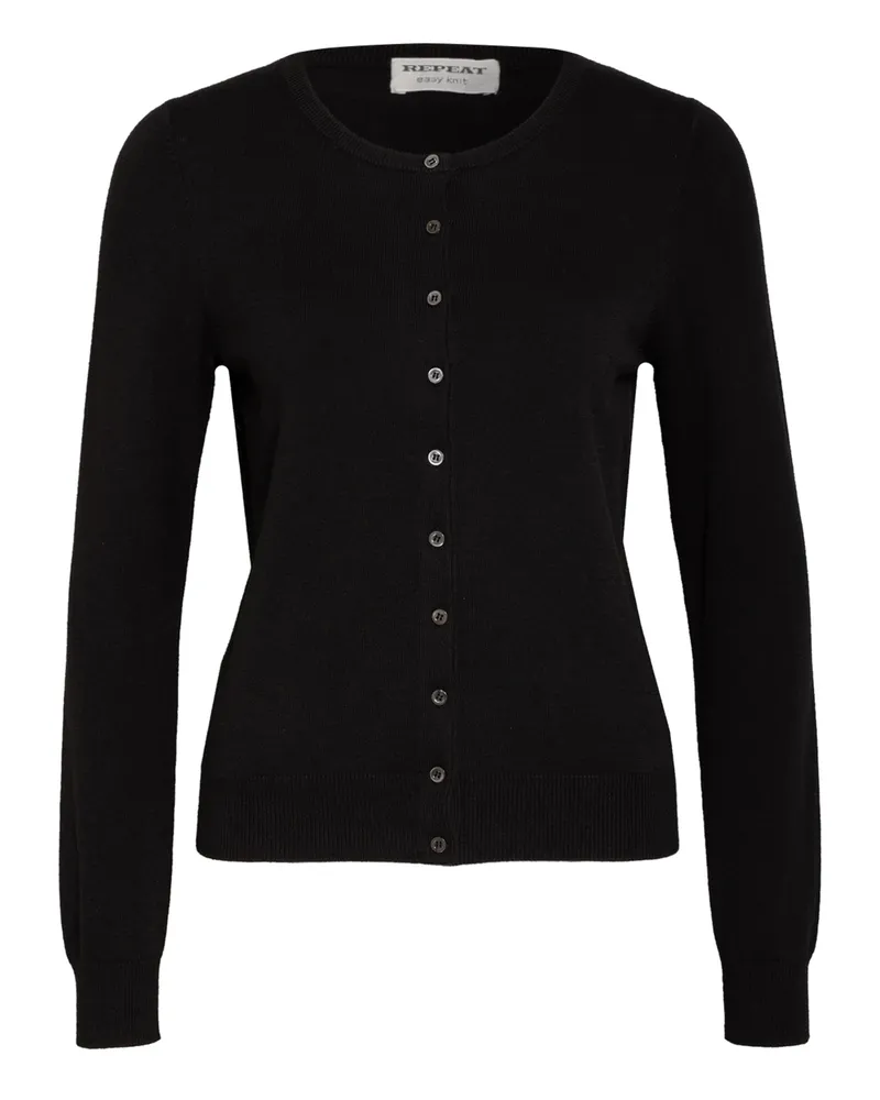 Repeat Strickjacke schwarz Schwarz