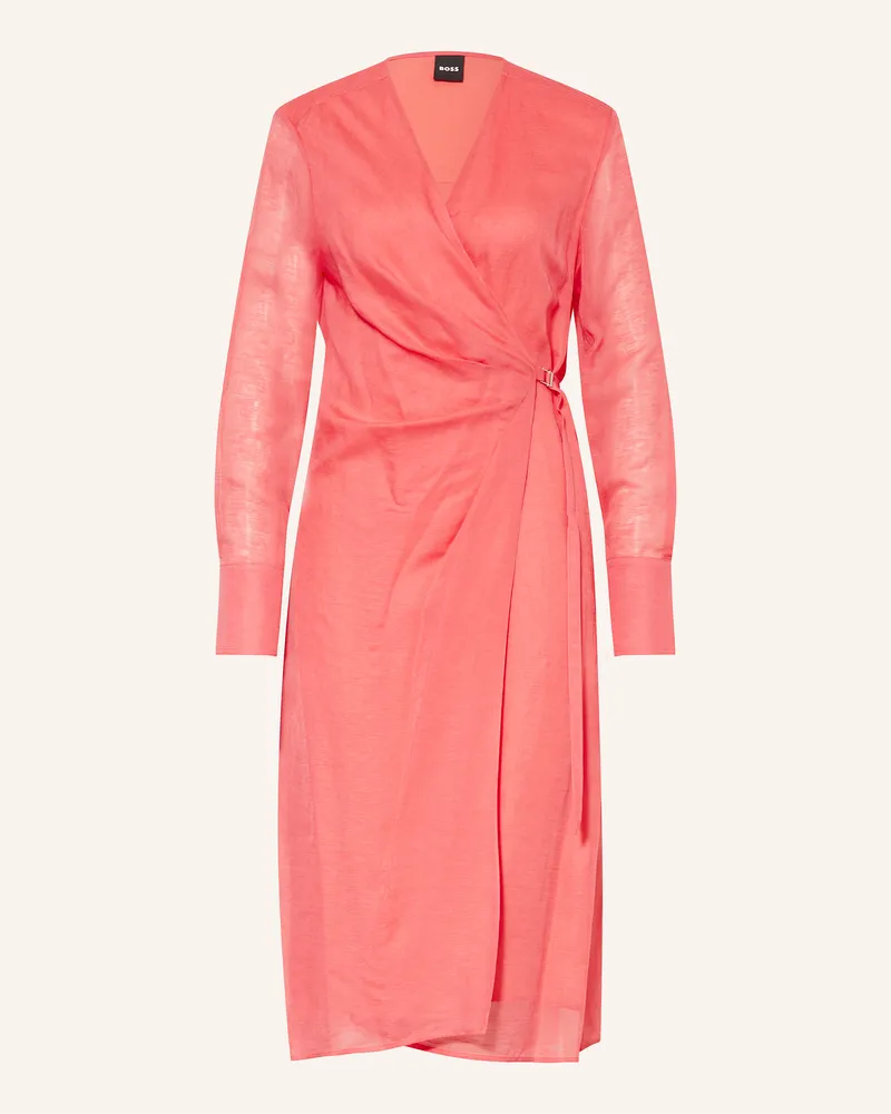 HUGO BOSS Wickelkleid DOSALA mit Leinen Lachs