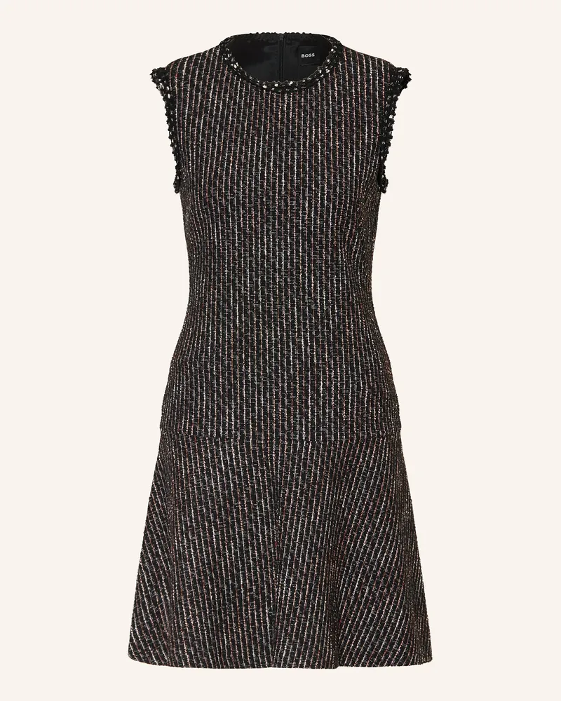 HUGO BOSS Etuikleid DATANA aus Bouclé Schwarz