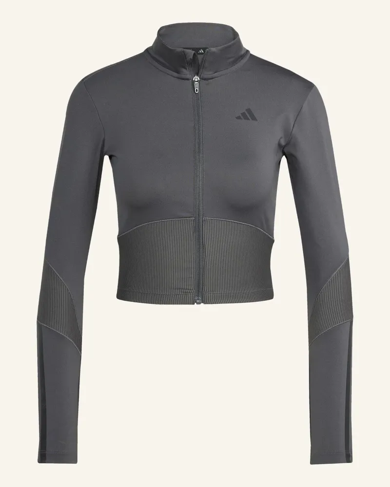 adidas HYPERGLAM RIB ZIP THRU COVER UP Grau