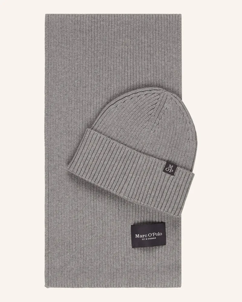 Marc O'Polo Set: Mütze und Schal Grau