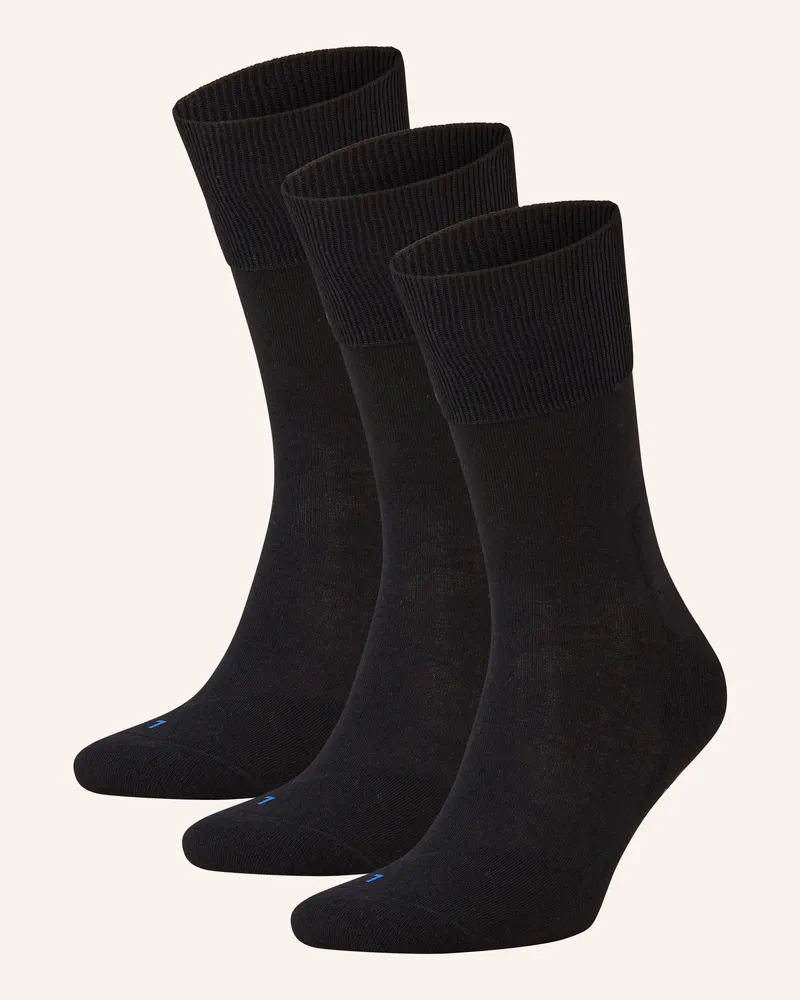 Falke 3er-Pack Socken Run schwarz Schwarz