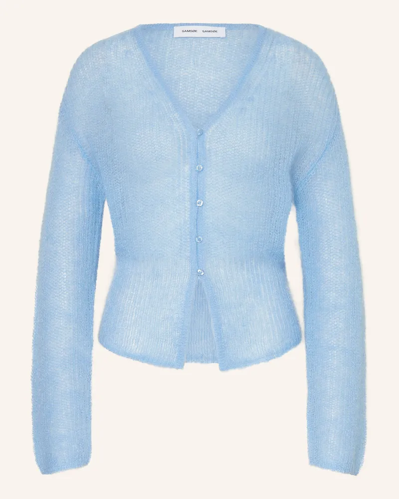 Samsøe & Samsøe Strickjacke SAPOPPIE mit Mohair Hellblau