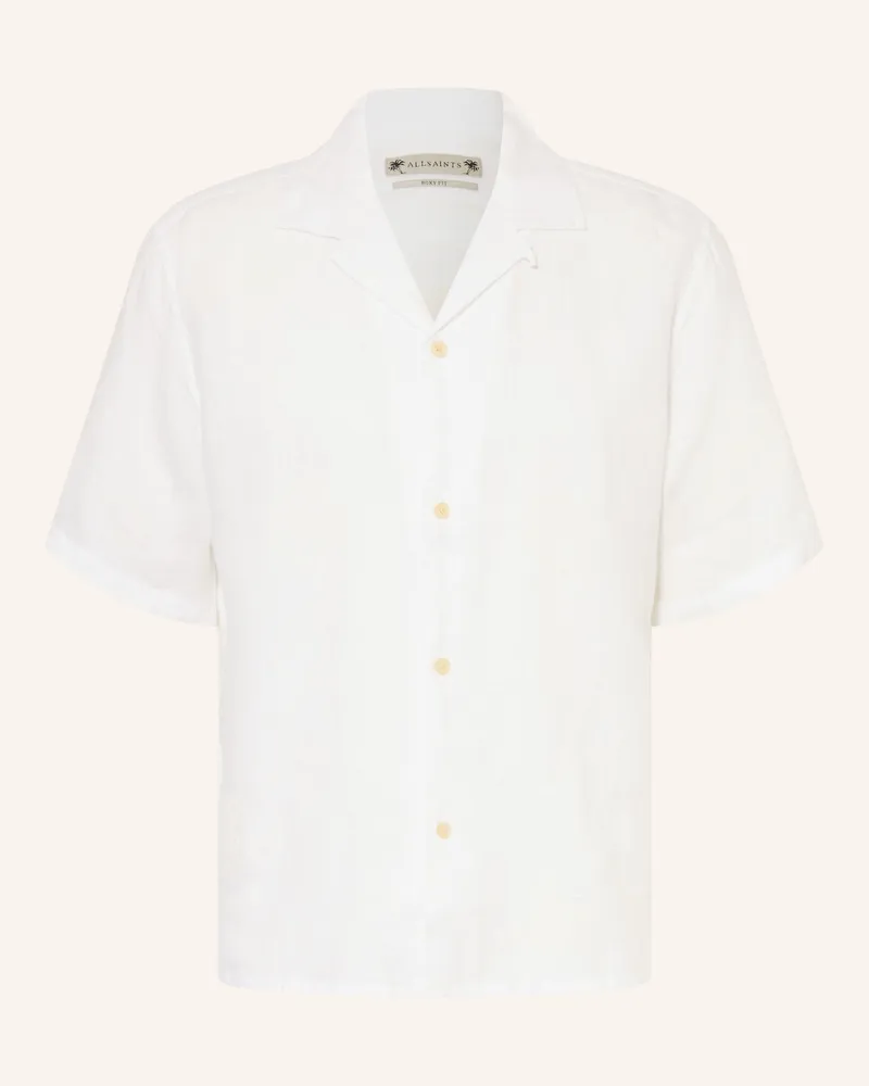 AllSaints Resorthemd Sepal Boxy Fit Aus Leinen weiss Weiss