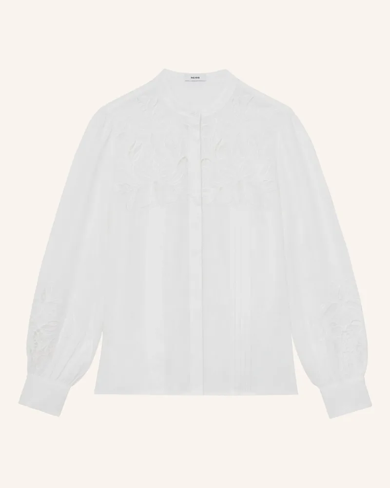 Reiss Leinenbluse Ida Mit Lochspitze weiss Weiss