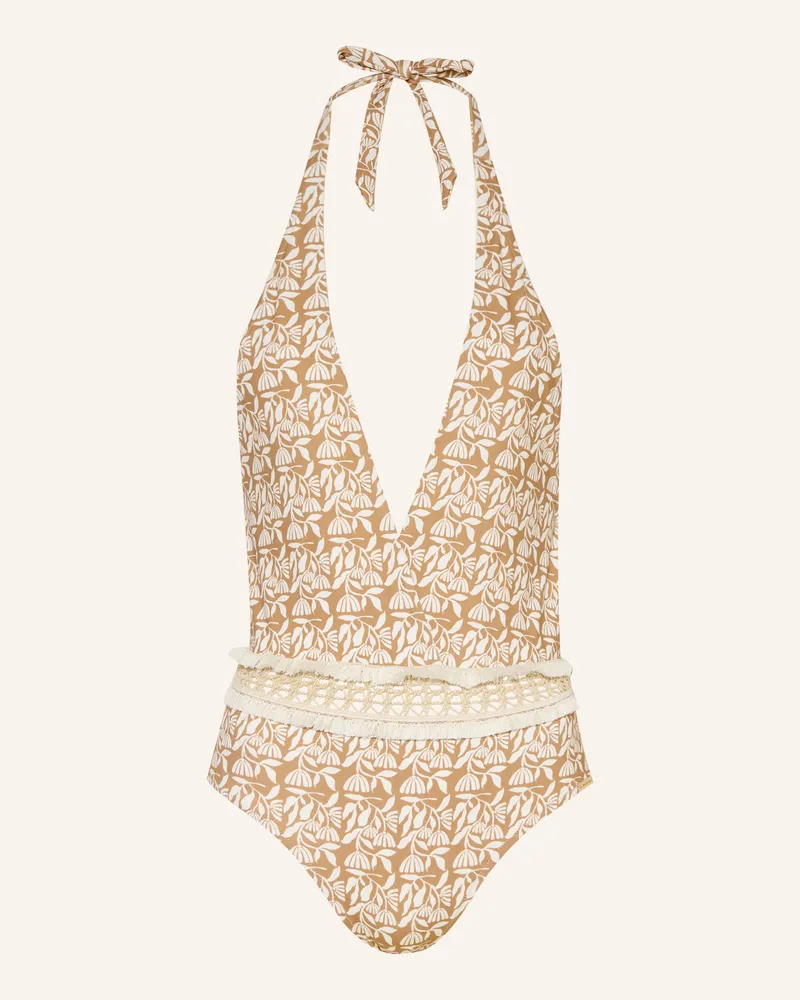 watercult Neckholder-Badeanzug Coastal Bohemia beige Beige