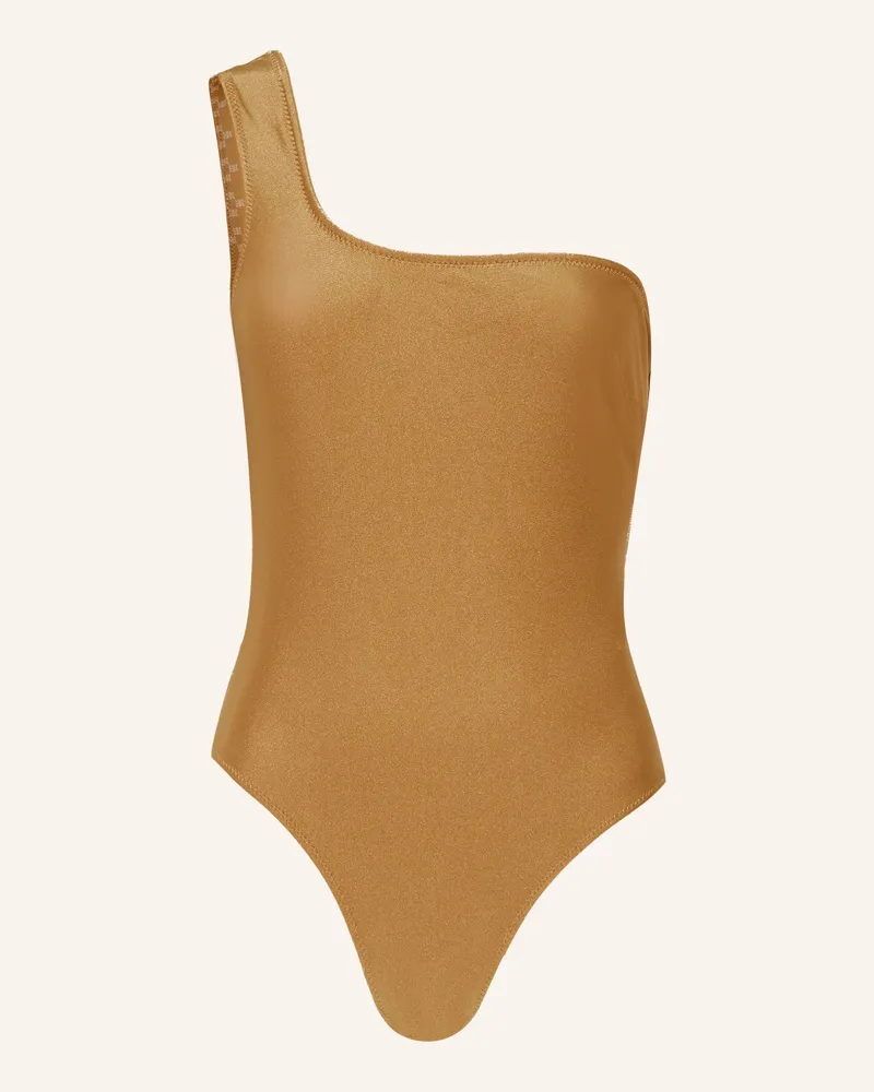 Riani One-Shoulder-Badeanzug mit Glanzgarn Gold