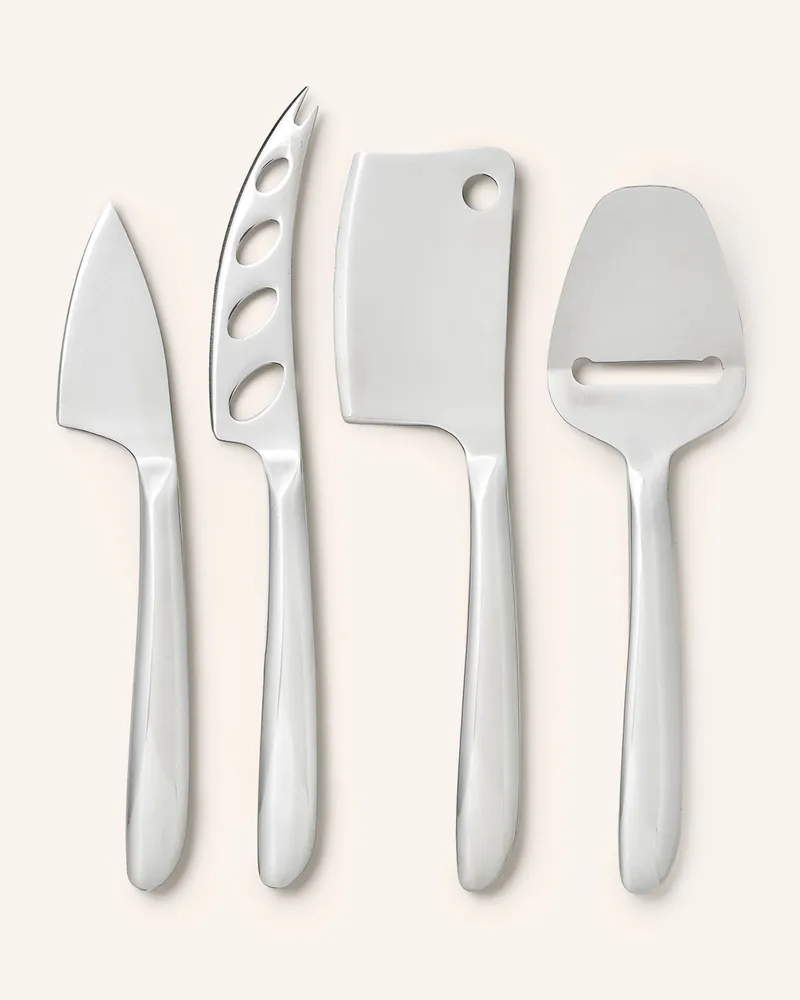 PRINTWORKS 4-Tlg. Käsemesser-Set The Essentials Cheese beige Silber