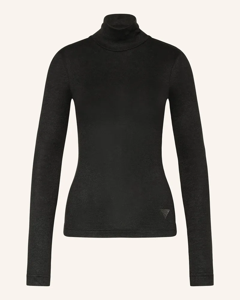 Guess Longsleeve LICIA mit Schmucksteinen Schwarz