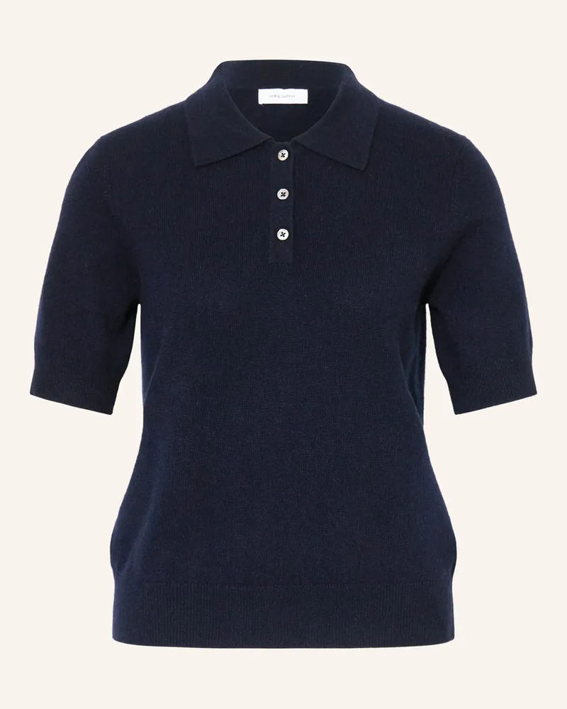 Darling Harbour Strick-Poloshirt aus Cashmere Navy