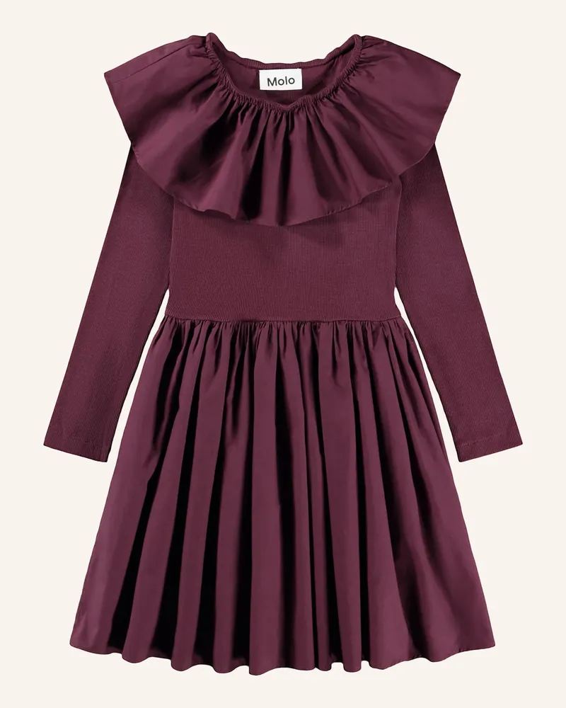 Molo Kleid Mit Rüschen Im Materialmix rot Dunkelrot