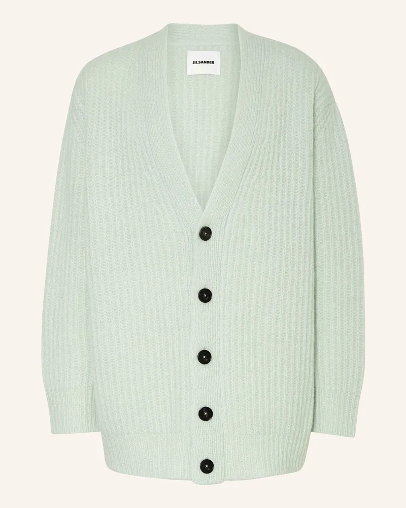 Jil Sander Oversized-Strickjacke Aus Mohair gruen Mint