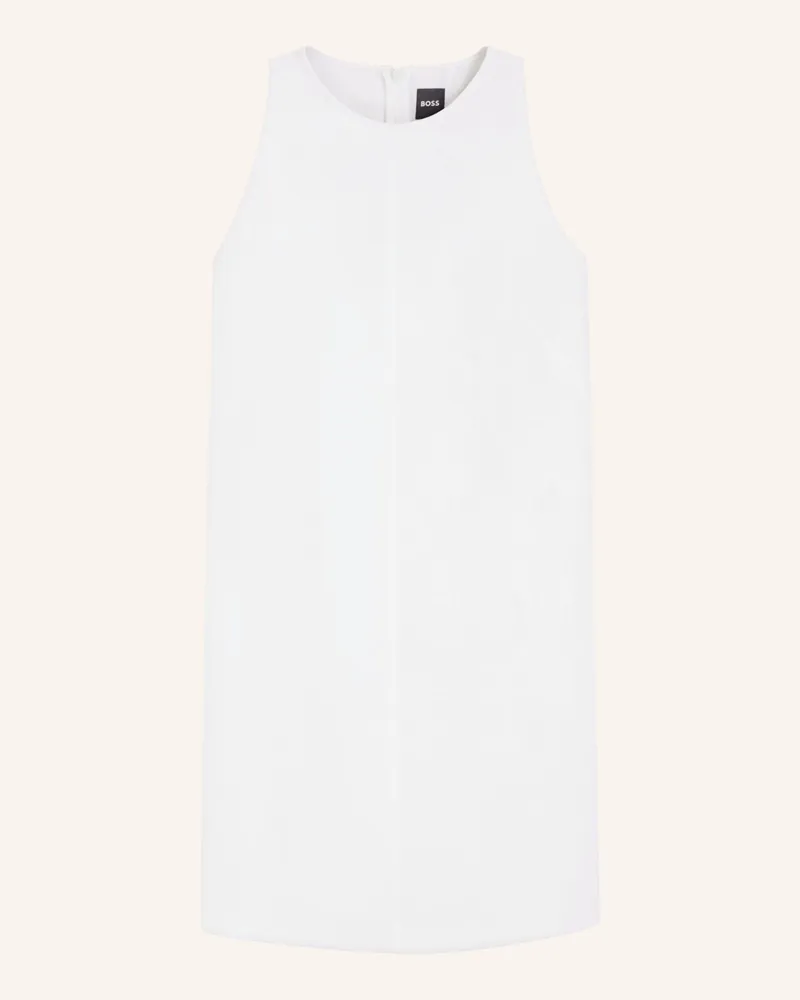 HUGO BOSS Etuikleid Dinderal Mit Leinen weiss Weiss