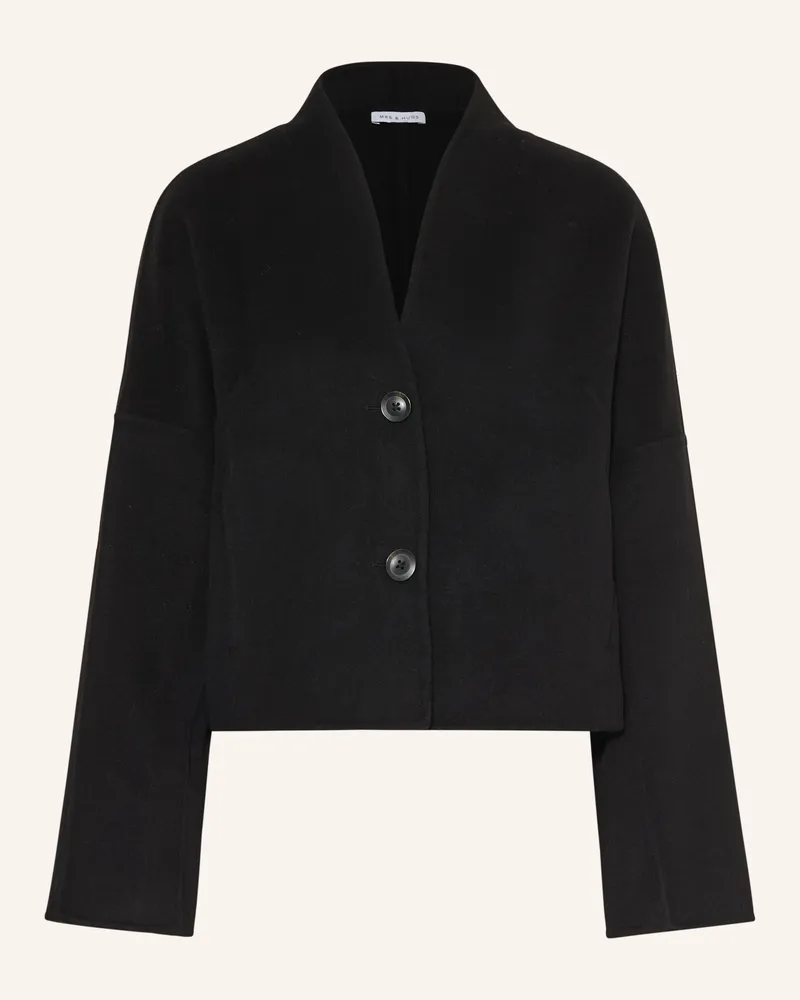 Mrs & HUGS Kastenjacke schwarz Schwarz