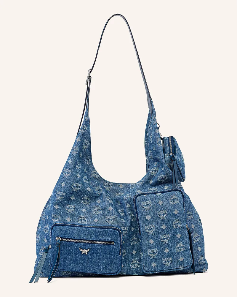 MCM Hobo-Bag AREN XL mit Pouch Blau