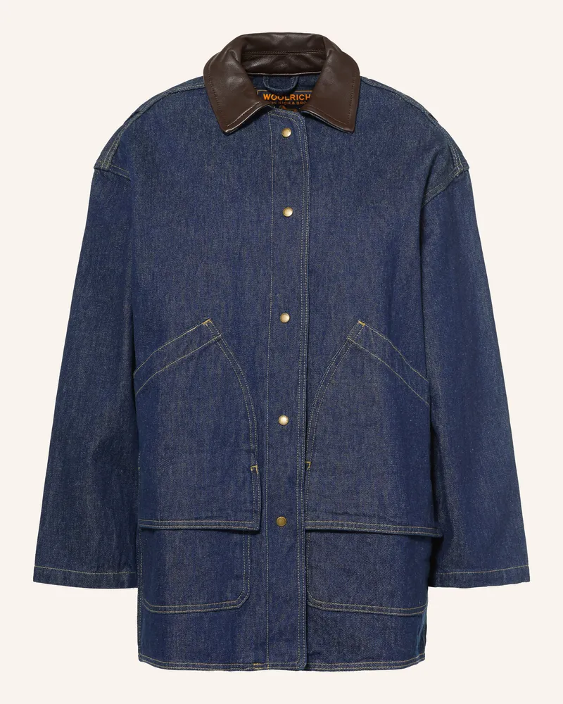Woolrich Jeansjacke Mit Leder blau 3013