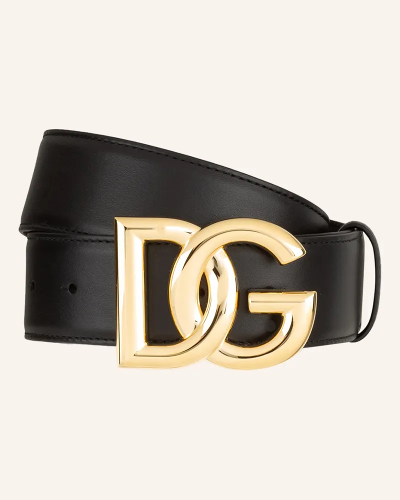 Dolce & Gabbana Ledergürtel schwarz Schwarz