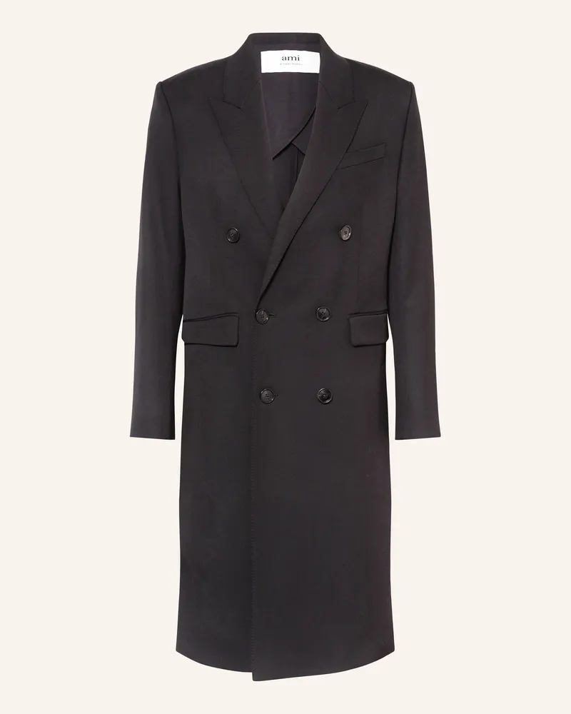 AMI Paris Wollmantel Schwarz