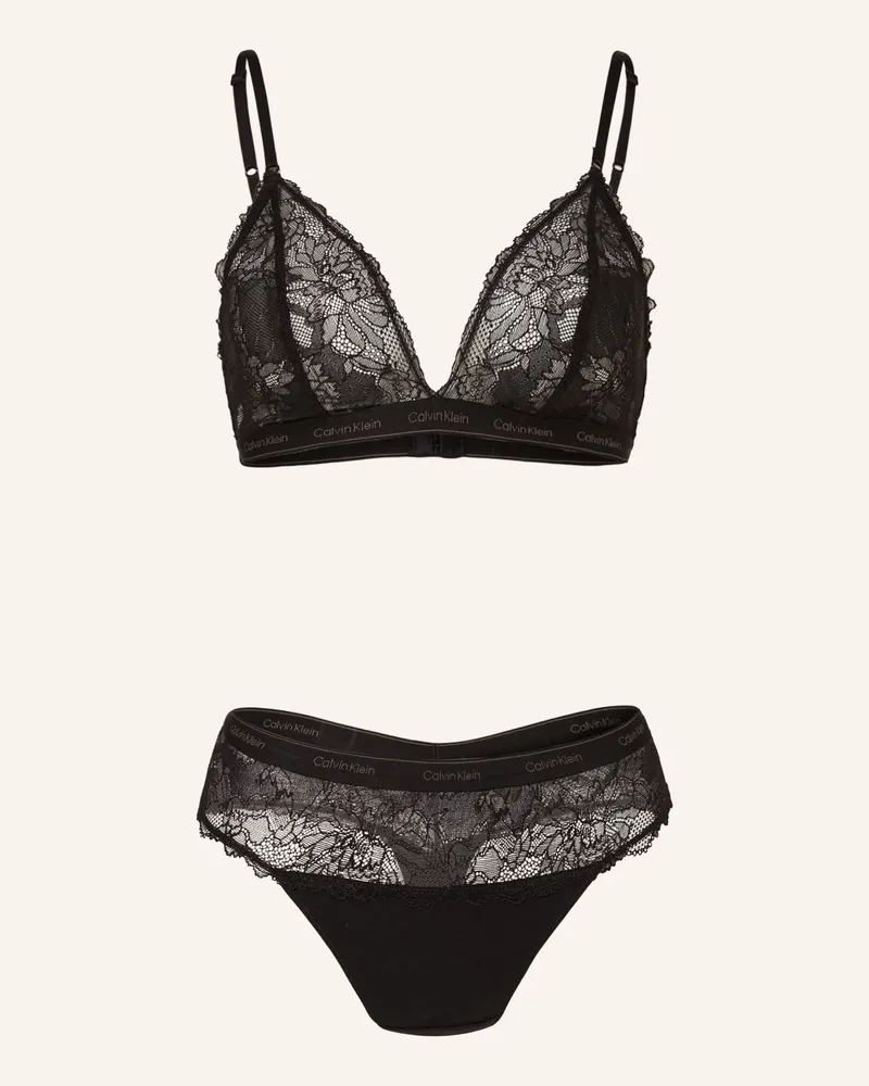 Calvin Klein Set MODERN LACE: Triangel-BH und String Schwarz