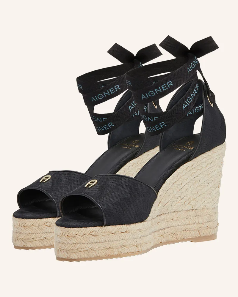 Aigner Espadrille Wedges Carmen 1 schwarz Schwarz