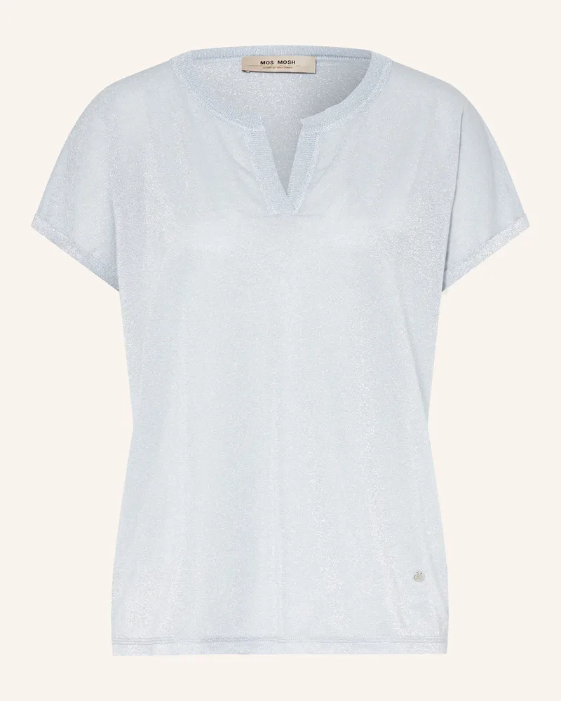 Mos Mosh T-Shirt MMKILANA mit Glitzergarn Hellblau