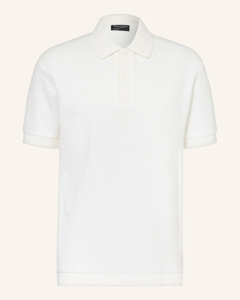 Marc O'Polo Strick-Poloshirt Relaxed Fit Weiss