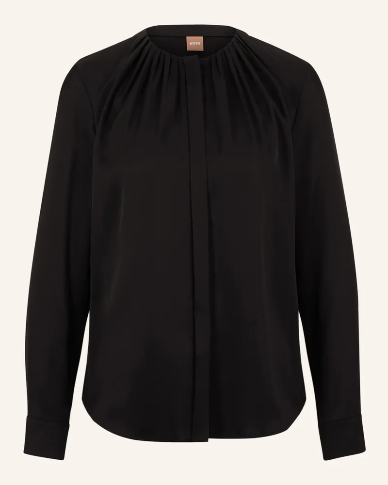 HUGO BOSS Bluse BANORAH aus Seide Schwarz