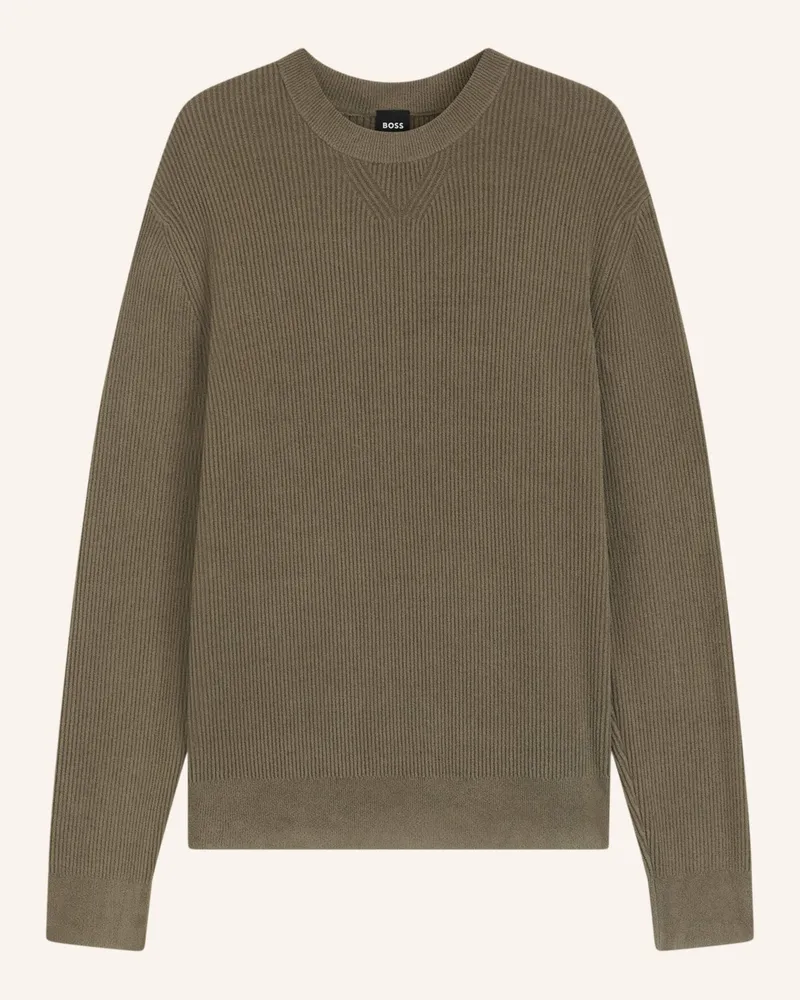 HUGO BOSS Pullover P-HORSO Regular Fit Braun
