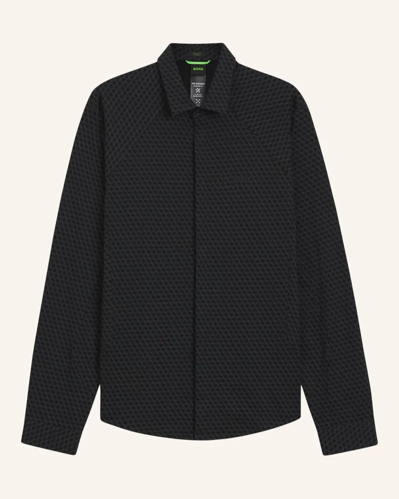 HUGO BOSS Casual Hemd St_Excurse L Regular Fit grau Schwarz