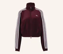 Velours Track Top, Plissiert rot