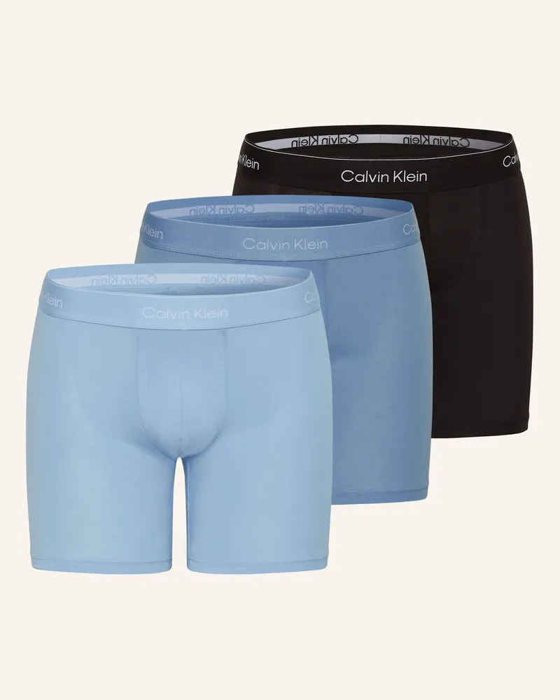 Calvin Klein 3er-Pack Boxershorts Icon Cotton Stretch blau Schwarz