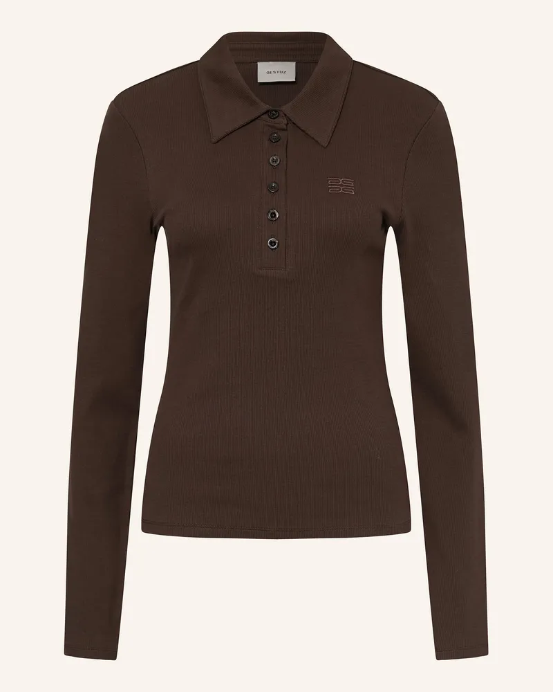 Gestuz Strick-Poloshirt DREWGZ Dunkelbraun