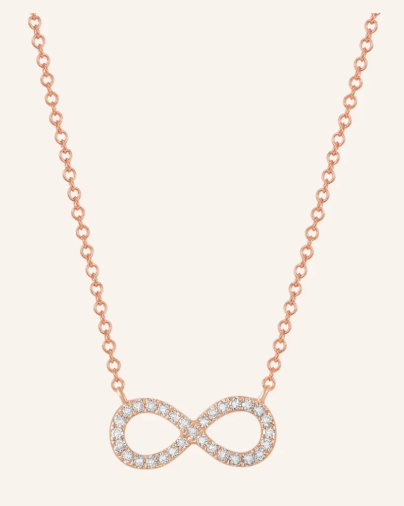 Leaf Halskette INFINITY aus 18 Karat Roségold mit Diamanten Roségold