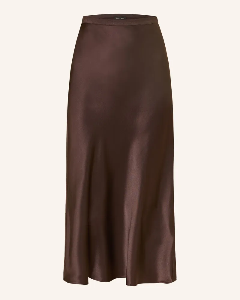 Anine Bing Satinrock Bar Aus Seide braun Dunkelbraun